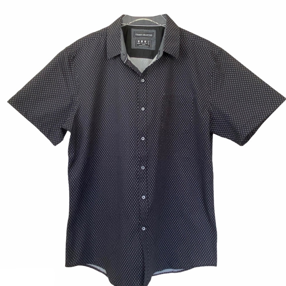 Transit Collective Men’s Dress Shirt Black White